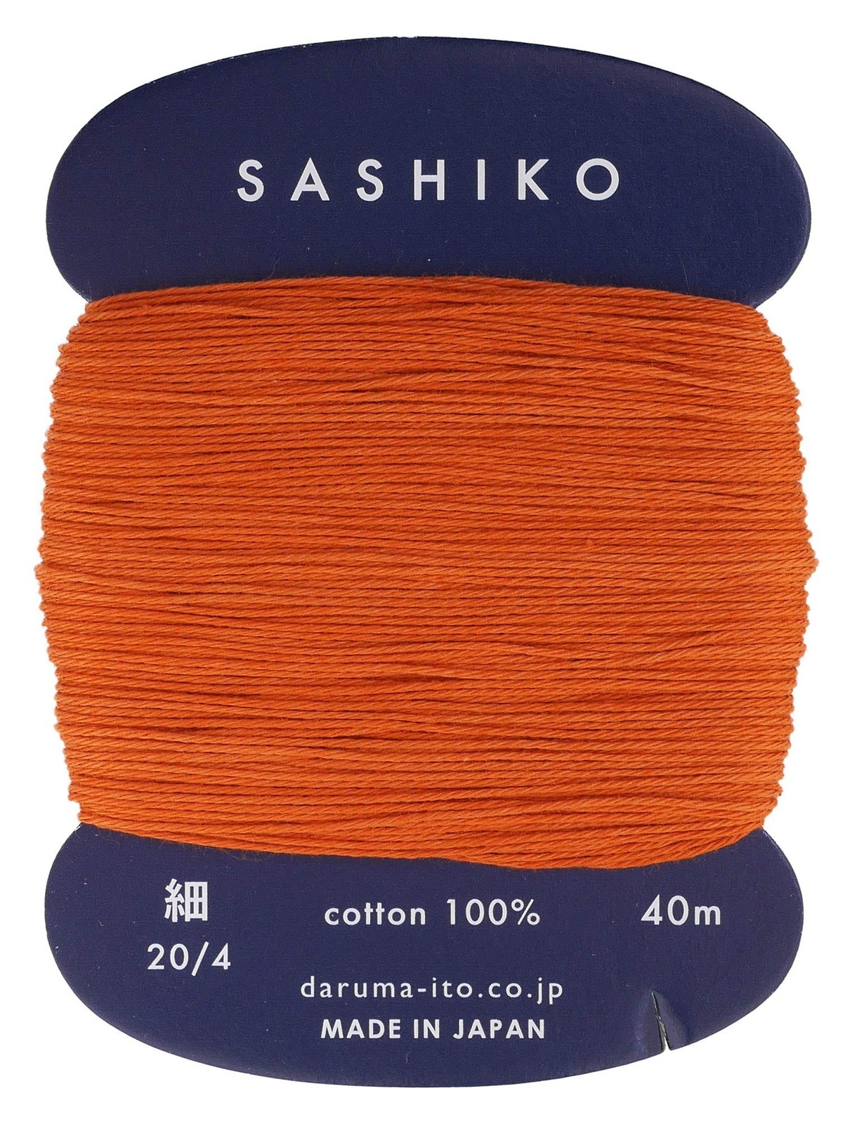 Sashiko Thread Thinner Weight 40m Col. 214 -Carrot Orange- Japanese Embroider...