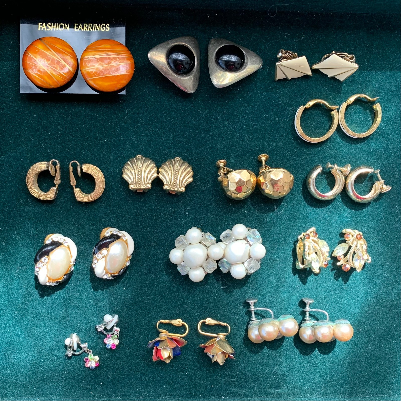 Costume Jewelry, Assorted Clasp Earrings
