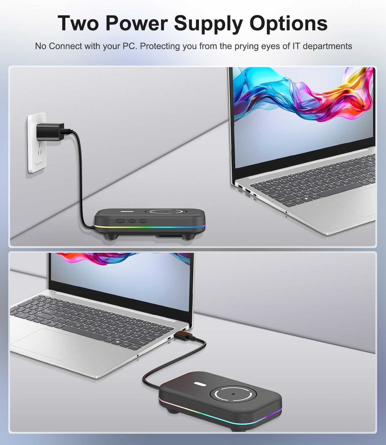 Mouse Mover Jiggler, | RGB, Undetectable, Silent, Auto-Off Timer, Realistic Move
