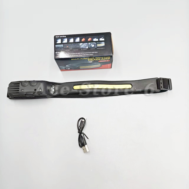 1PCS COB LED Headlamp USB Rechargeable Headlight Head Band Torch Work Light US