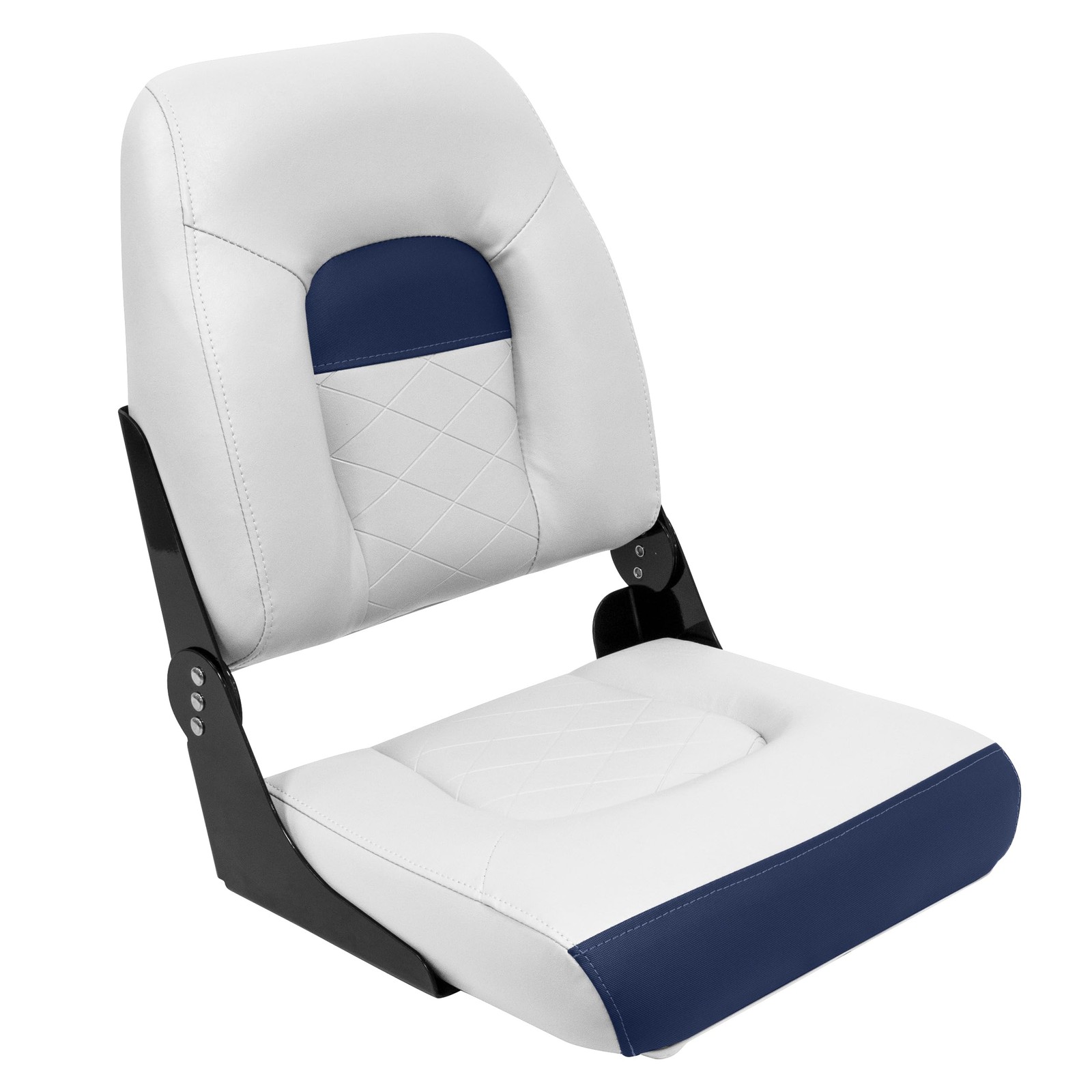 Wise DLX1461-1904 DLX Series Pontoon High Back Seat - White/Mariner Blue
