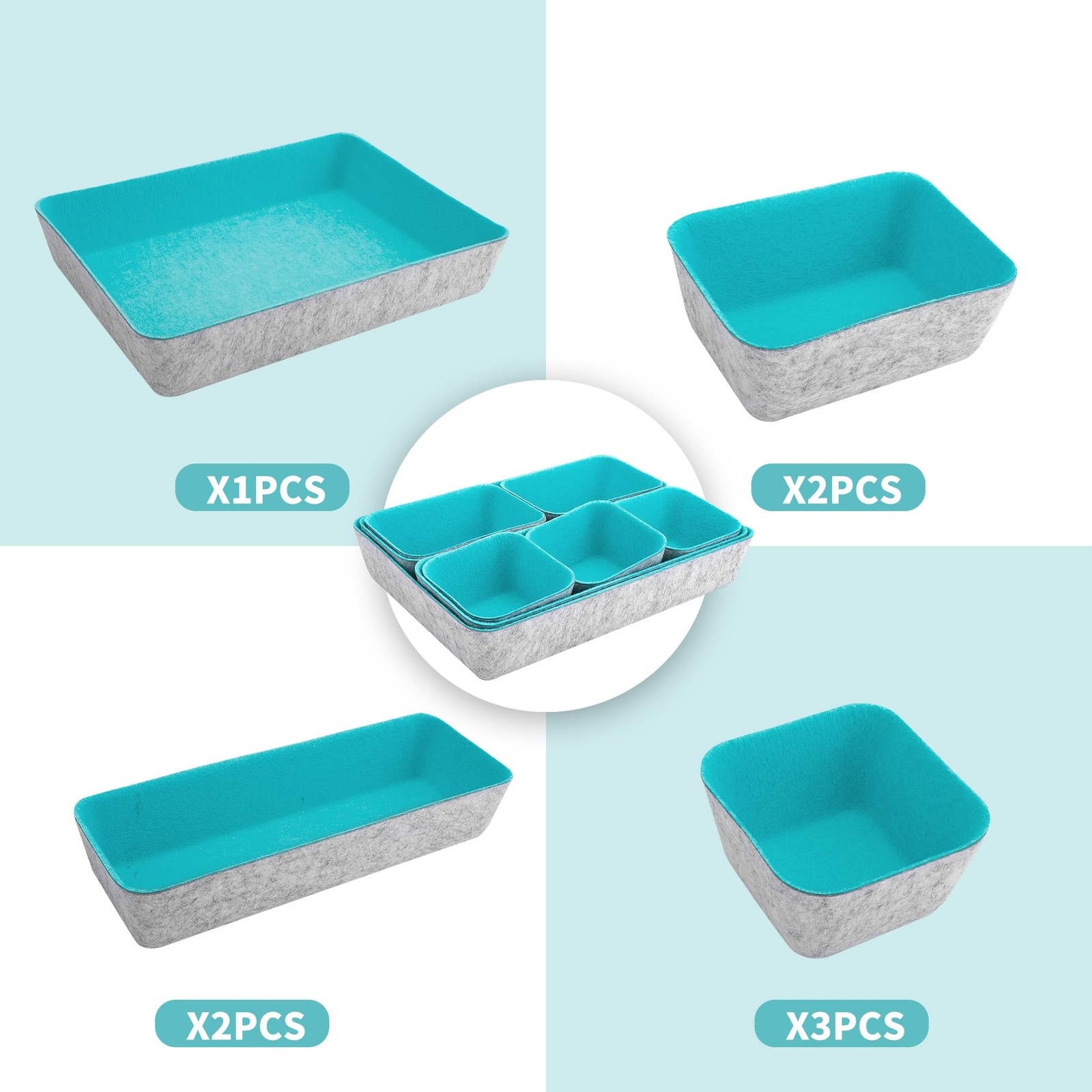 8pcs Drawer Organizers, Separators, Storage Box,Felt Storage Bins Inserts Too...