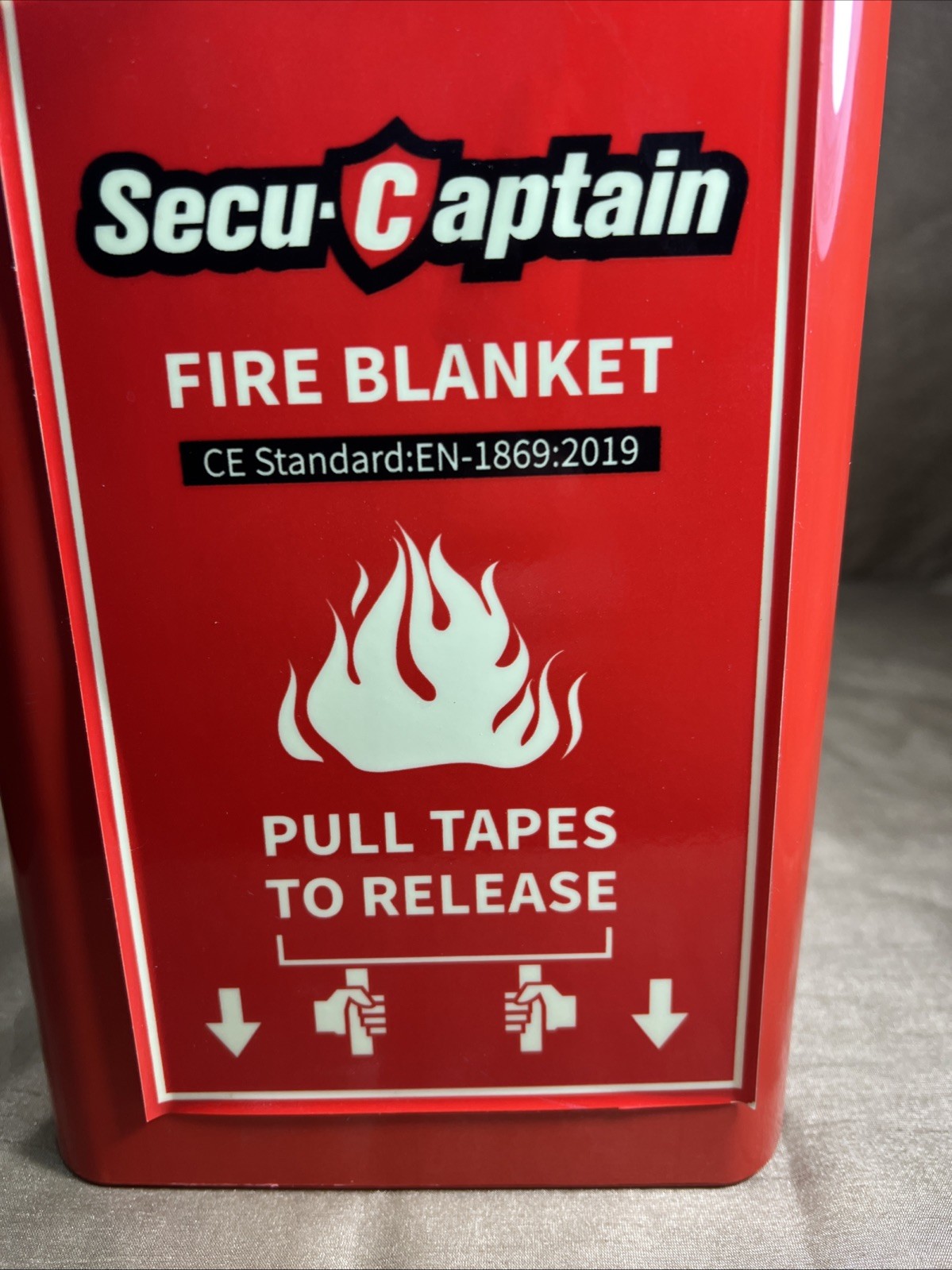 Low Profile Wall Mount Fire Blanket Holder Rescue Red Secu-Captain Emergency