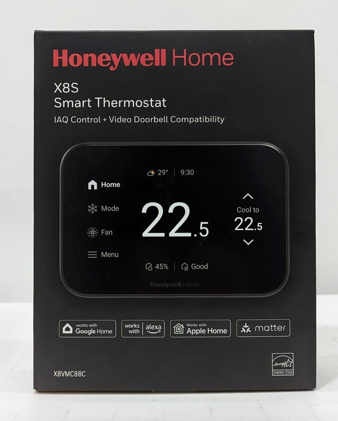 Honeywell Home X8S Smart Thermostat - IAQ Control + Video Doorbell Compatibility