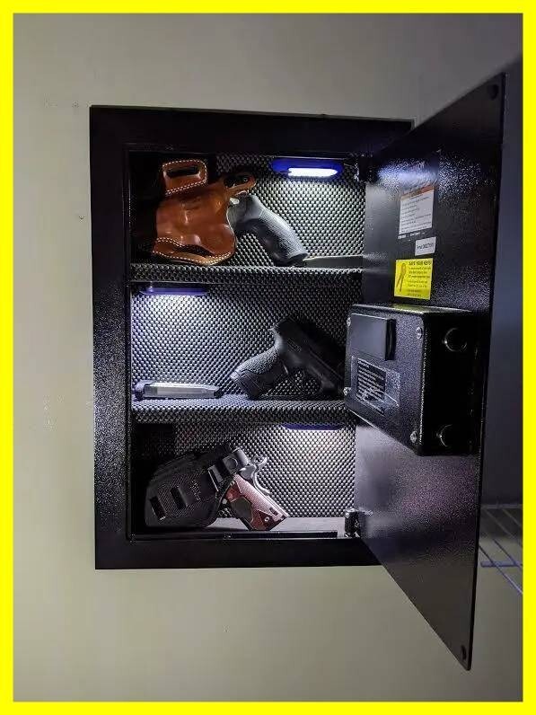 Safe Digital Wall Mounted Gun Security System Dual Lock Box Home Safe Security