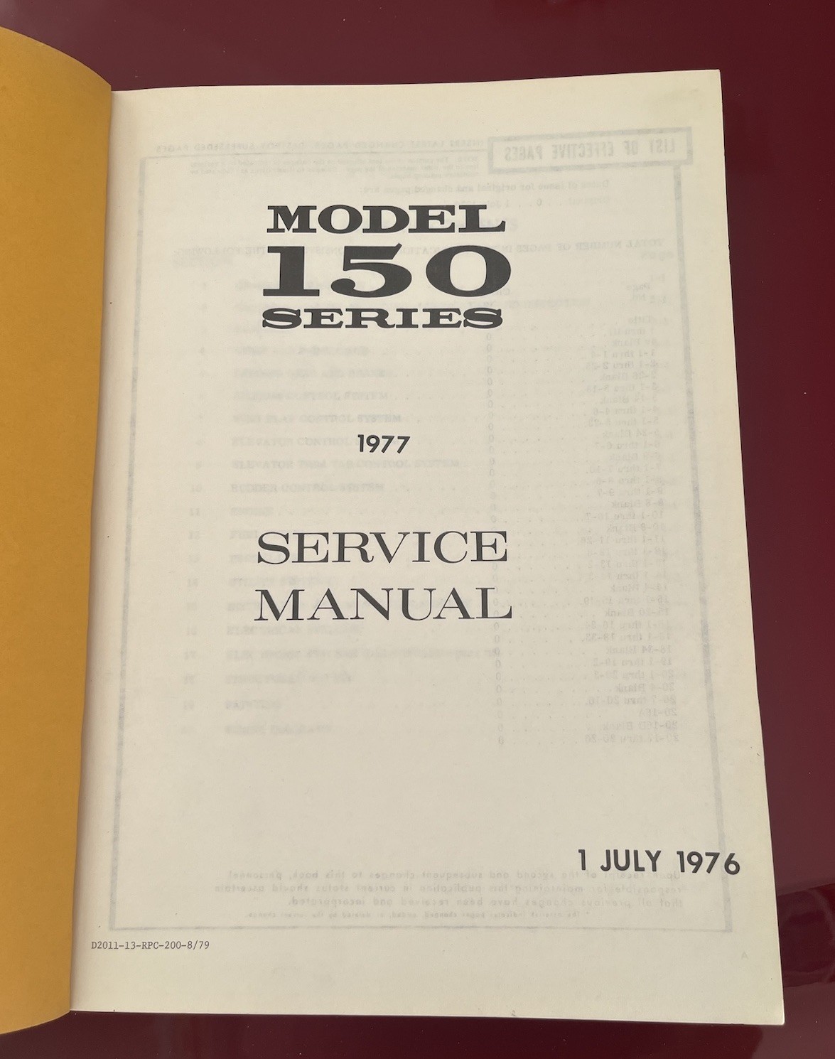 77 1977 Cessna 150 Series Service Manual Original Cessna OEM