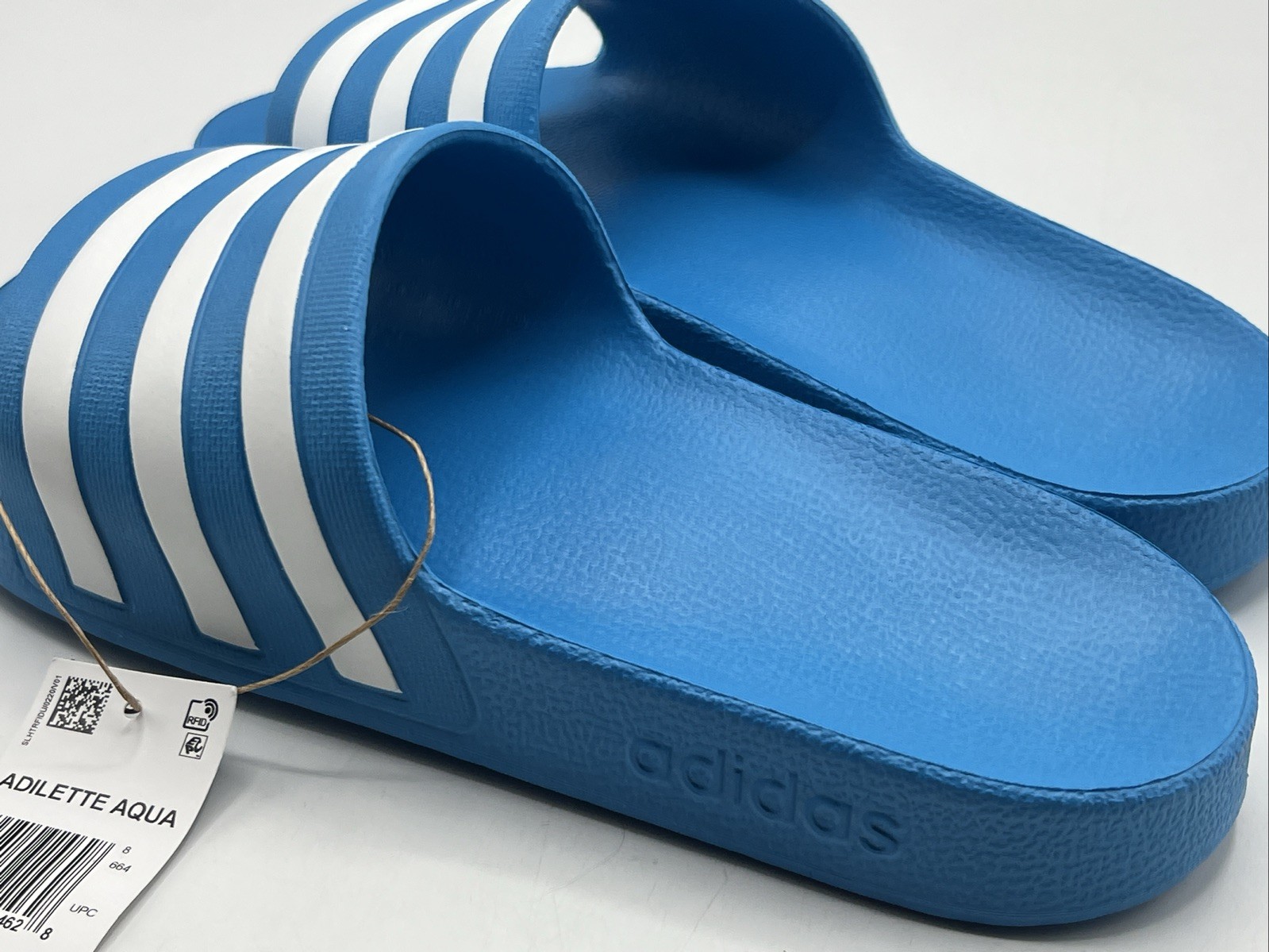 Adidas FY8047 Solar Blue Adilette Aqua Slide New with Tags Men's Size 8 Sandals