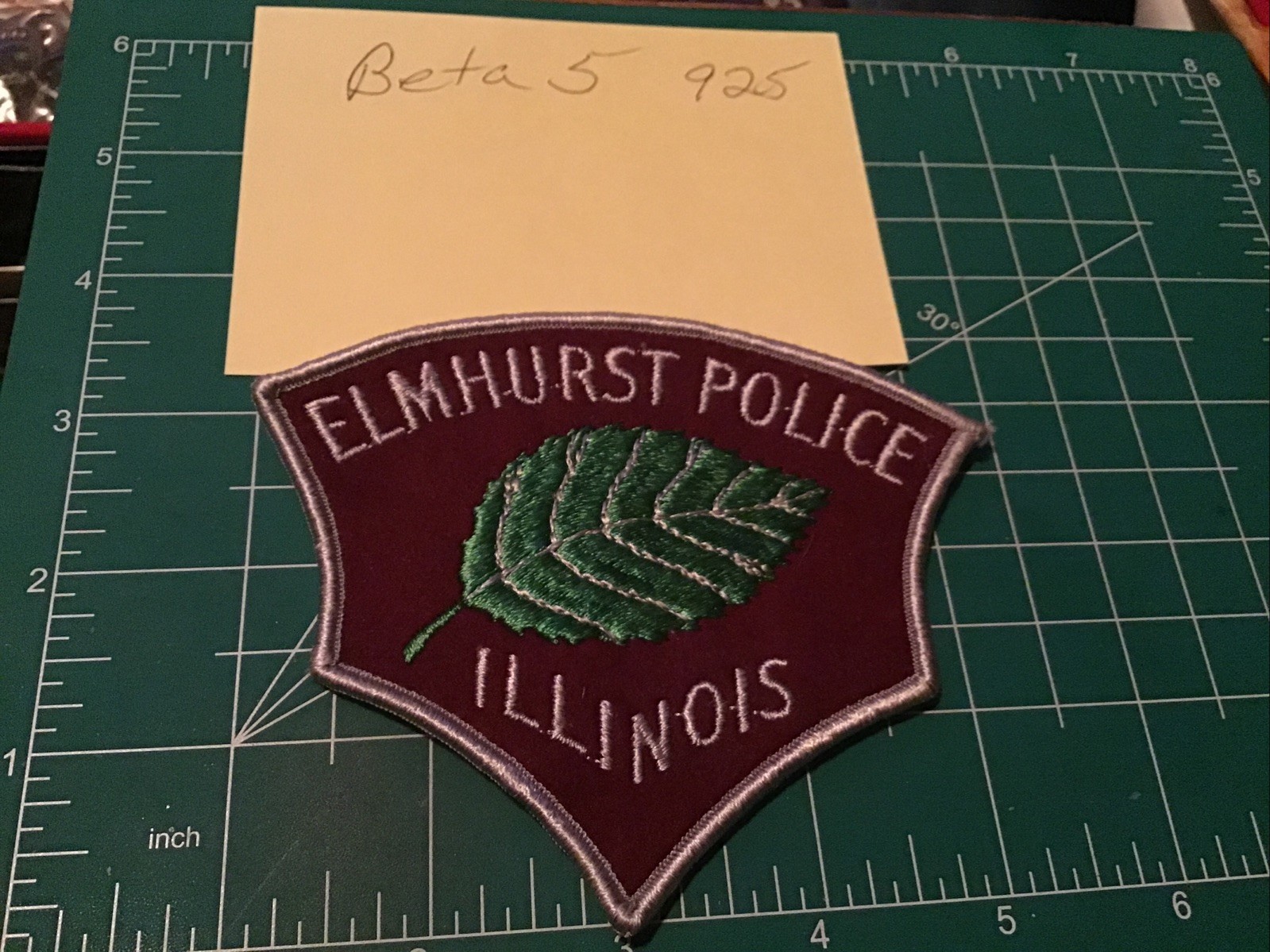 Elmhurst Illinois IL Police Shoulder Patch Uniform  Old Vintage 2nd Issue obsole
