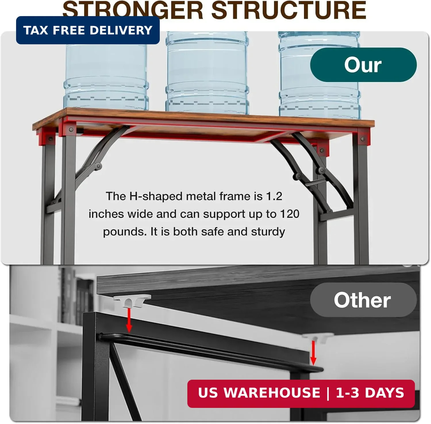 Small Computer Desk Folding Table - 35.8" Foldable Office Desk, No Assembly