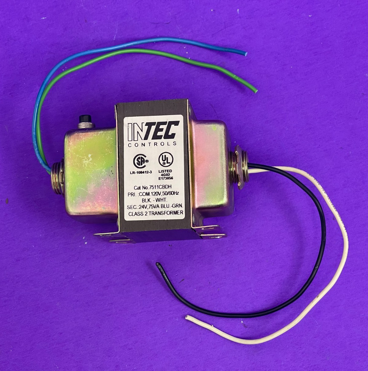 Intec 7511CBDH 75VA Control Transformer. 120 to 24 VAC
