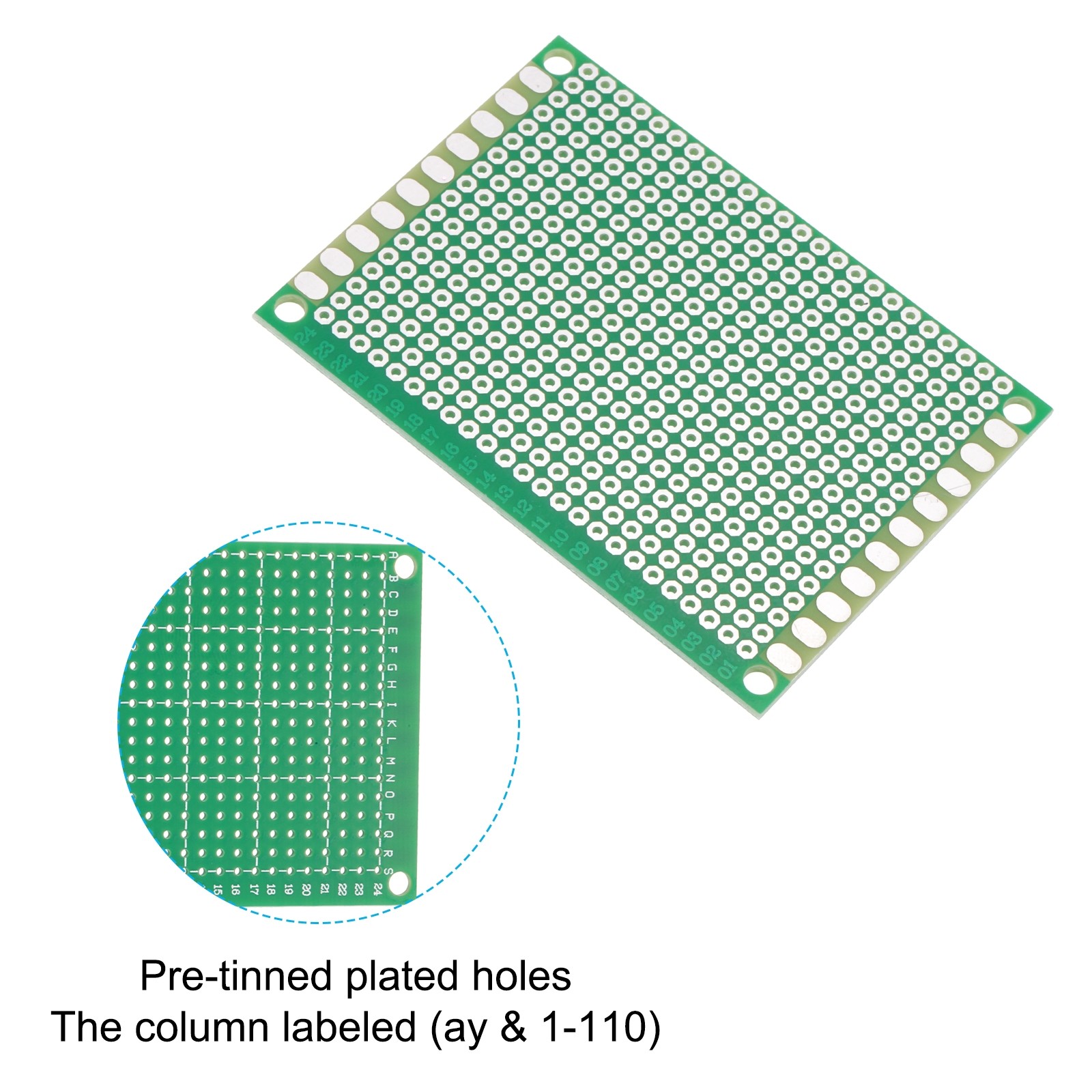 2" x 2.8" PCB Board Circuit 5 Pcs Single Sided Solder Boards Green
