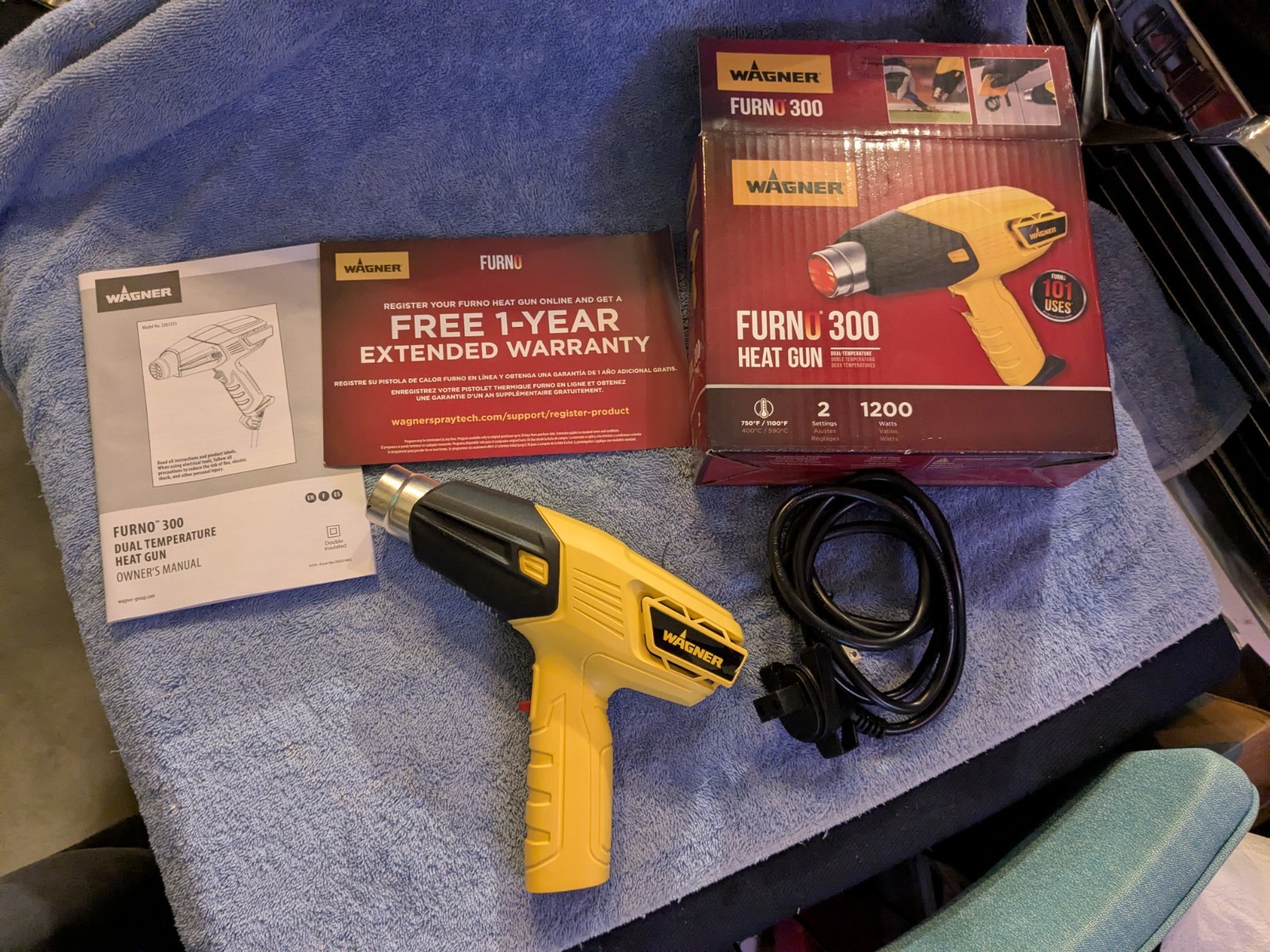 Wagner Furno 300 Dual Temperature Heat Gun Corded Electric Tool Used Once