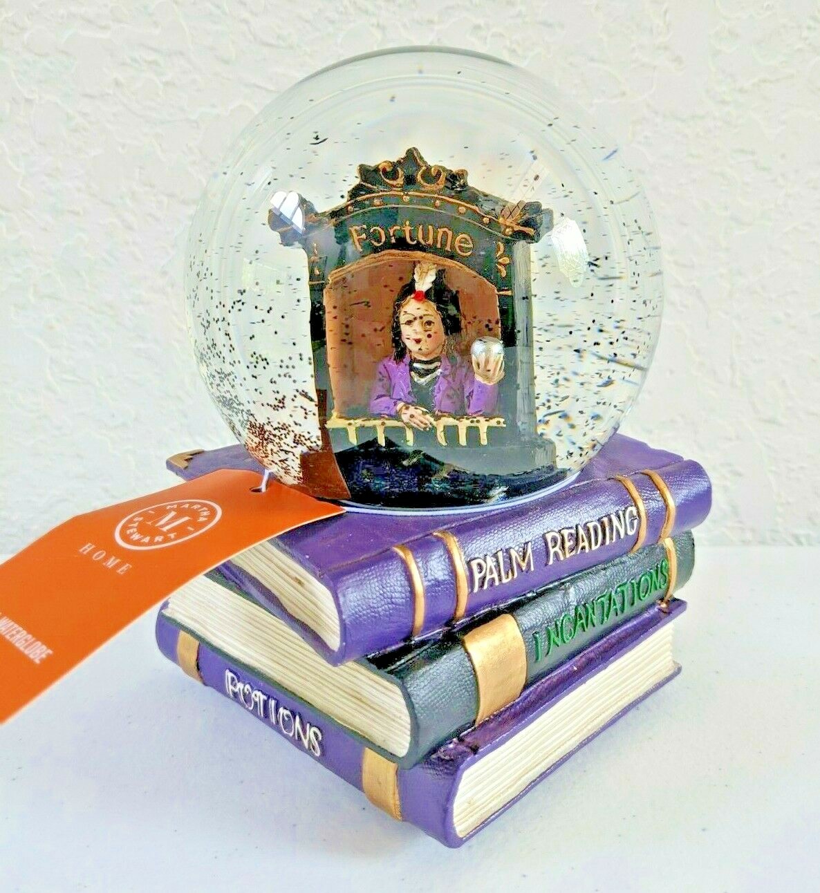 Martha Stewart Home Halloween Crystal Ball Music Box Sound Snow Globe Witch