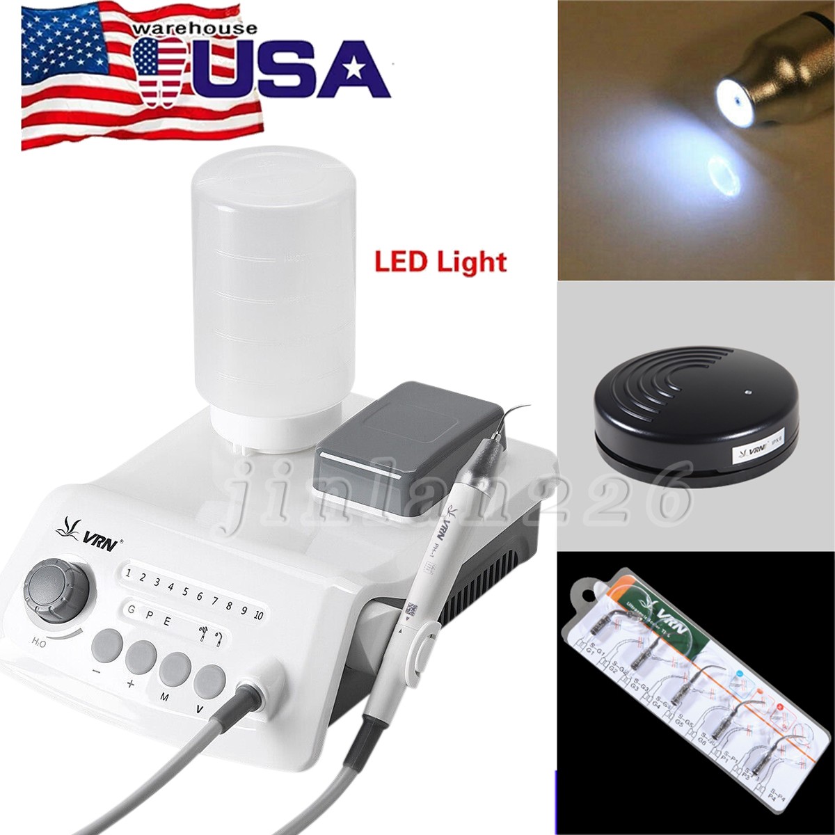 Ultrasound Dental Ultrasonic Scaler fit EMS SKYSEA VRN+LED Handpiece+ Bottle A8