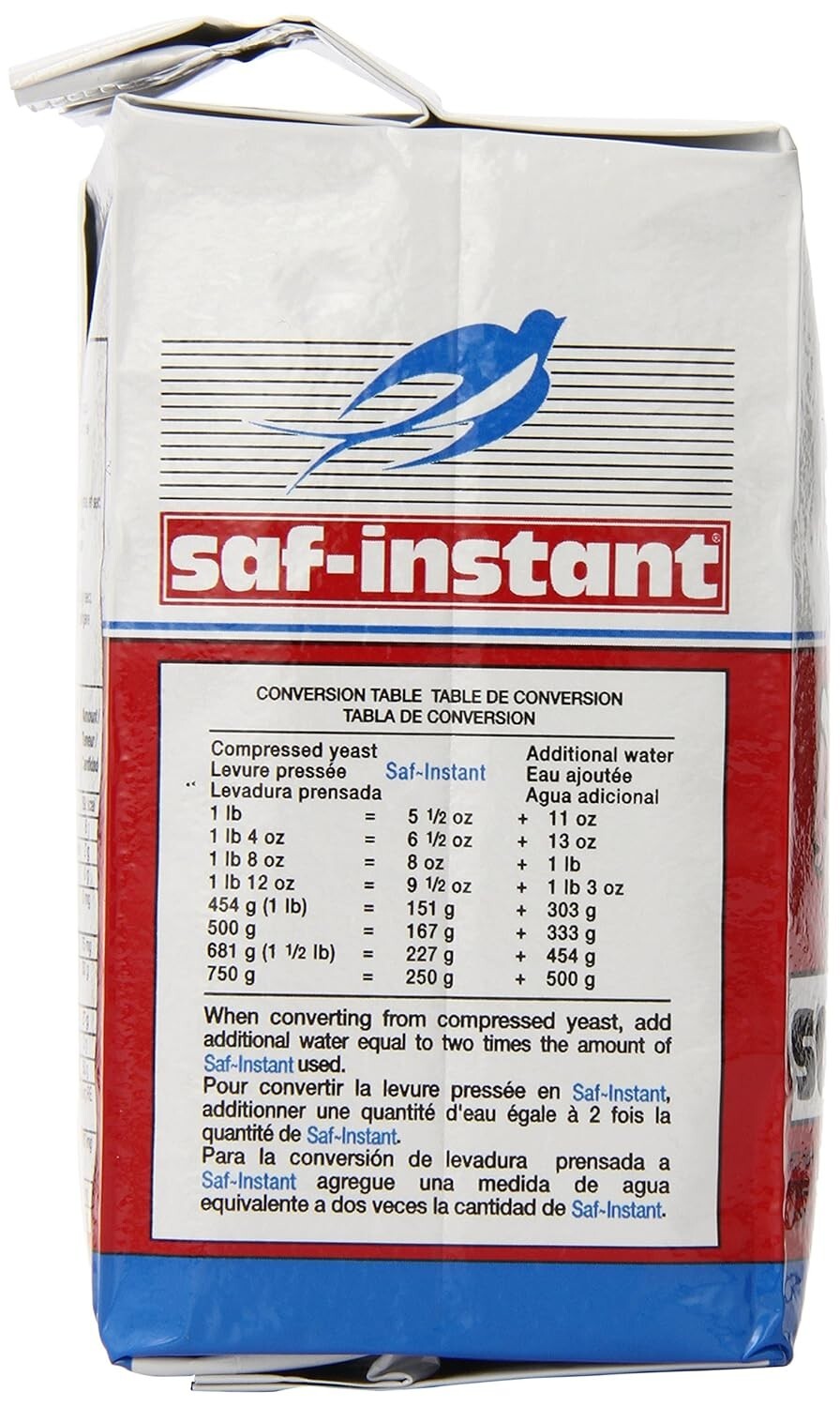 Instant Yeast 2 Pound Powder Fast Acting Vacuum Packed Baking Essential