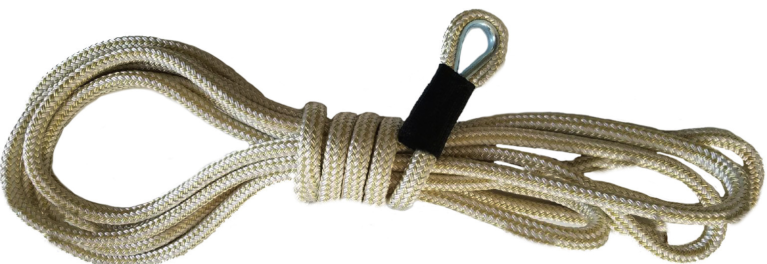 Double Braid Anchor Line  3/8" X 50' GOLD BRAID USA Made / Non-Fading- UV Coated