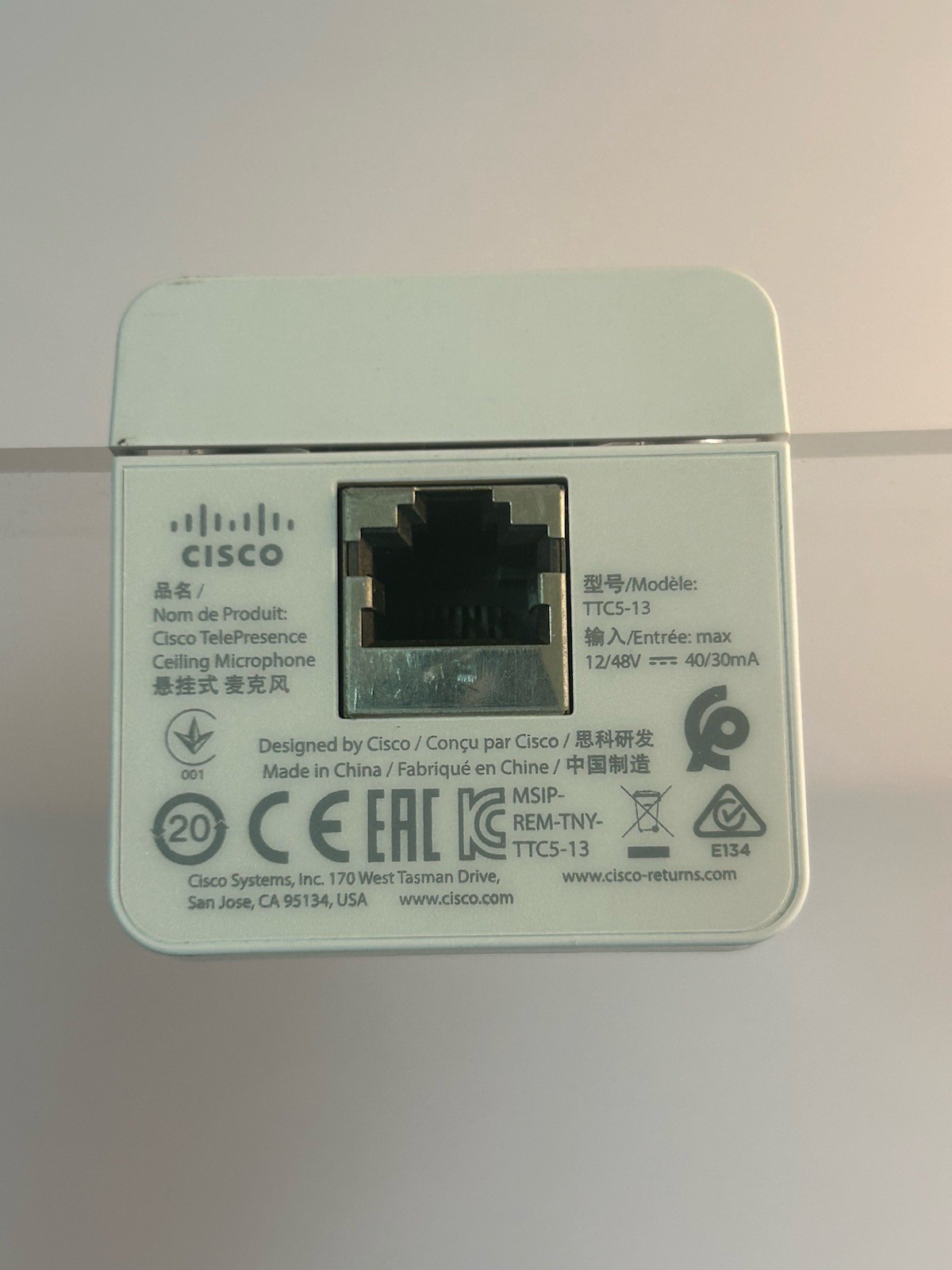 Cisco CTS-MIC-CLNG-G2= Ceiling Microphone TTC5-13