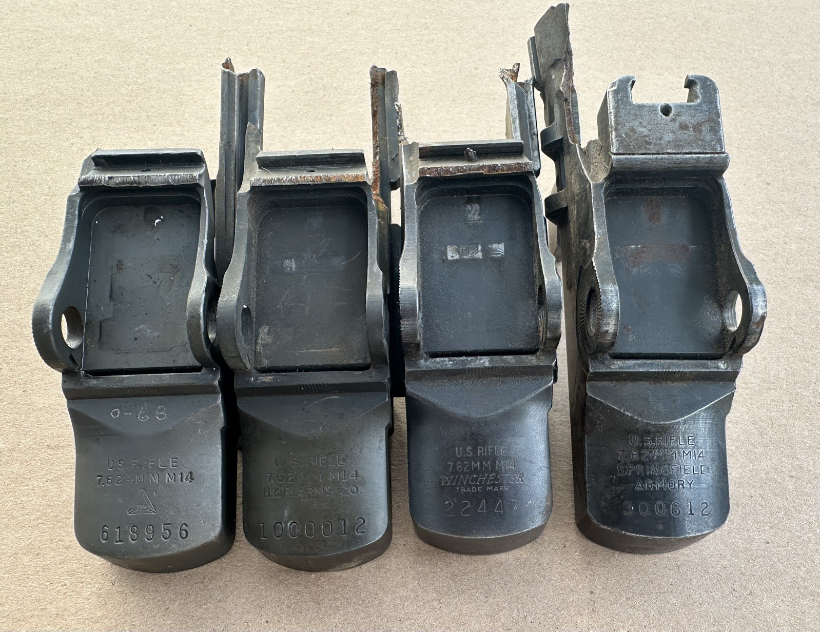 M14 Demilled War relic Receivers (4) Vietnam Manufacturers M14 US paper weight