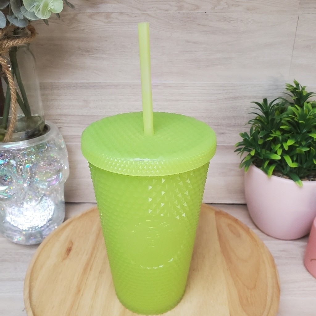 Starbucks Lemongrass Lime Green Studded 16 oz Glow in the Dark Cup Halloween