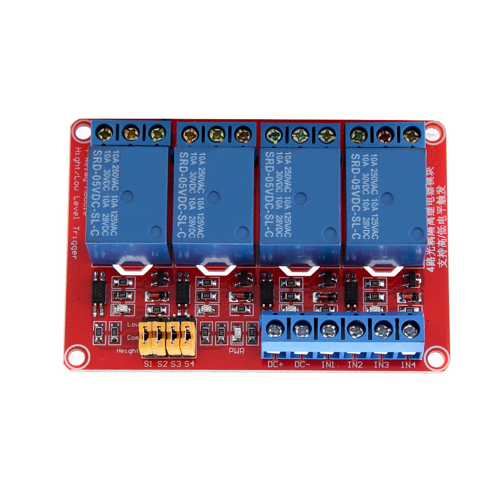 4 Channel Optocoupler Relay Module Board Stable Performance For Projects