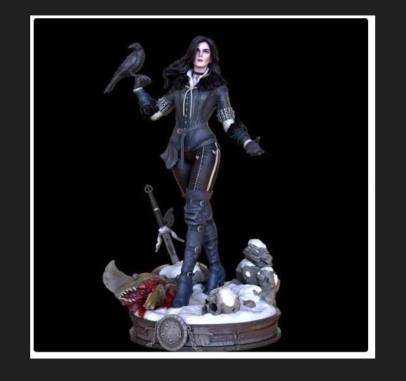 UNPAINTED Witcher Yennifer Diorama 3d Printed Model Kit
