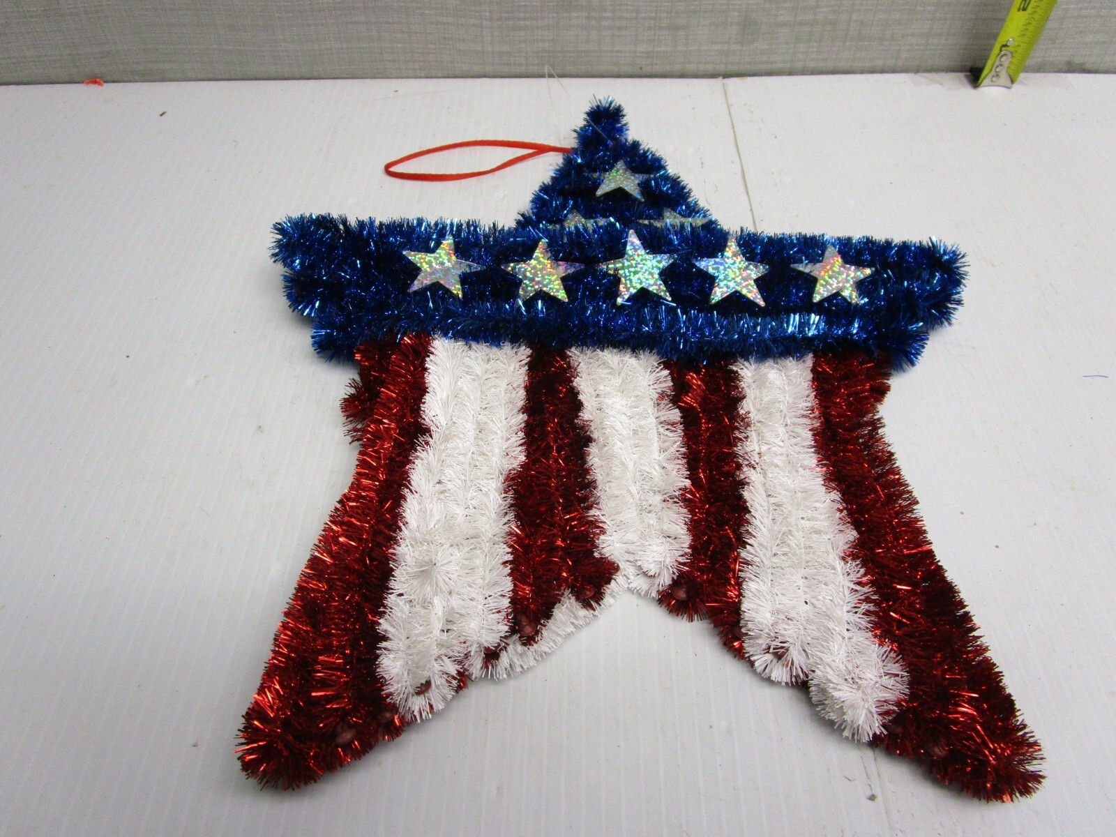 GLITTER STAR USA HANGING FOURTH OF JULY AMERICA RED WHITE BLUE