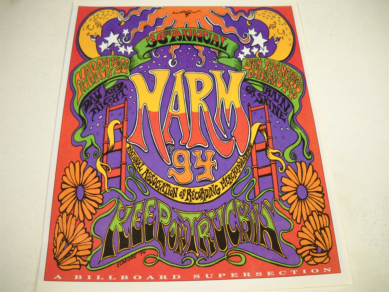GRATEFUL DEAD Stylized NARM original KEEP ON TRUCKIN' 1994 Promo Display Ad