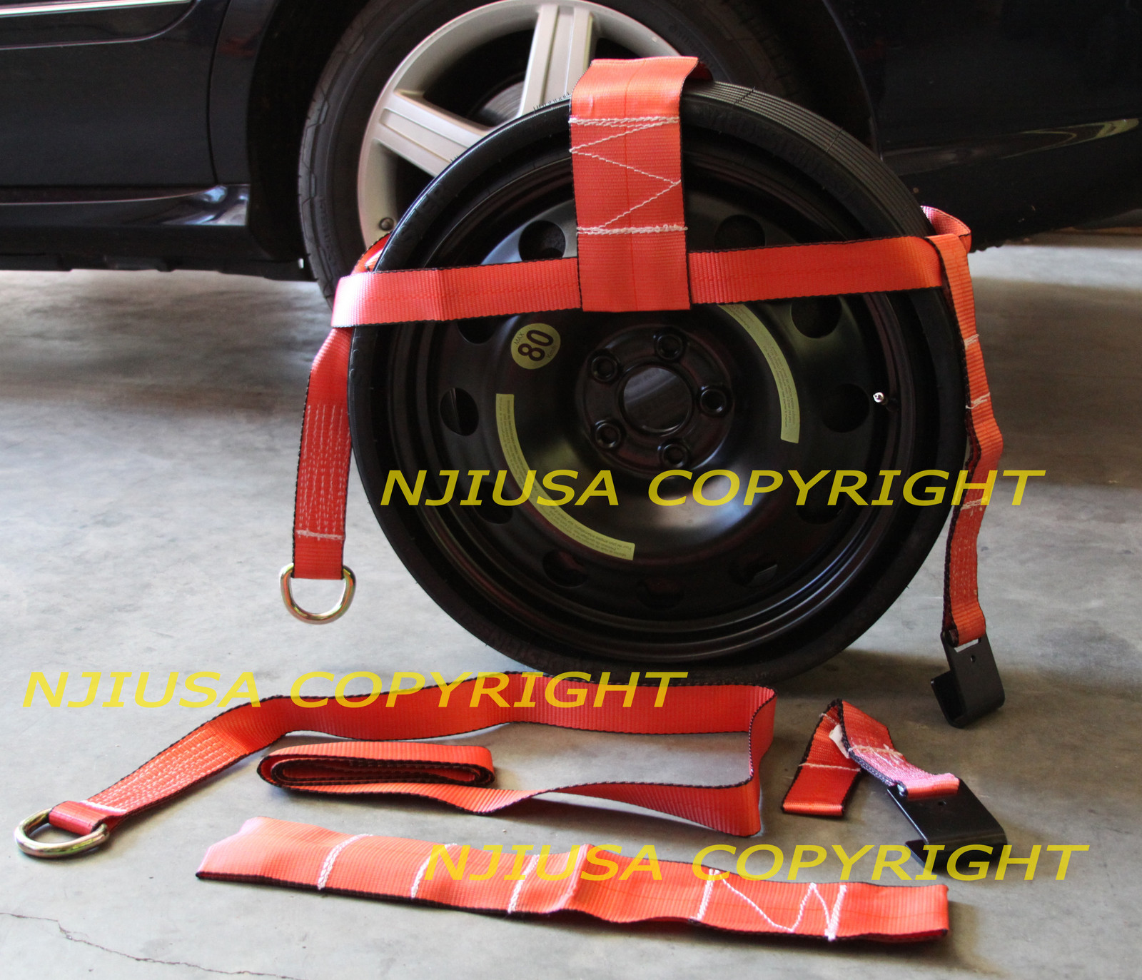 2ea (TWO) 13"-18" TOW DOLLY STRAPS CLEVIS TOWING AXLE FREE SHIP