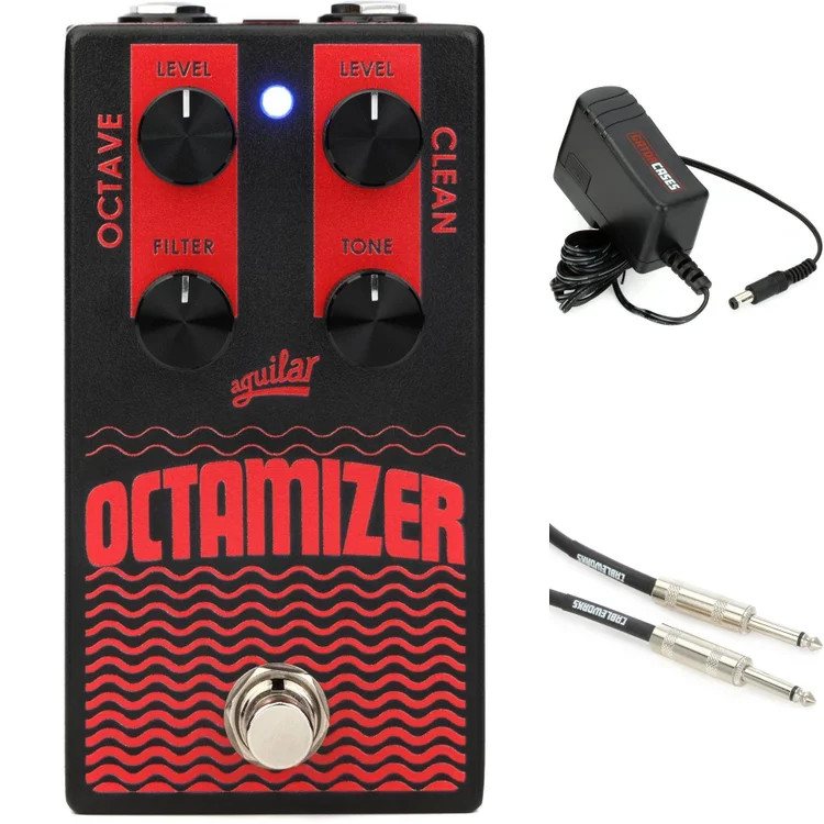 Aguilar Octamizer V2 Analog Bass Octave Pedal with Power Supply and Cable