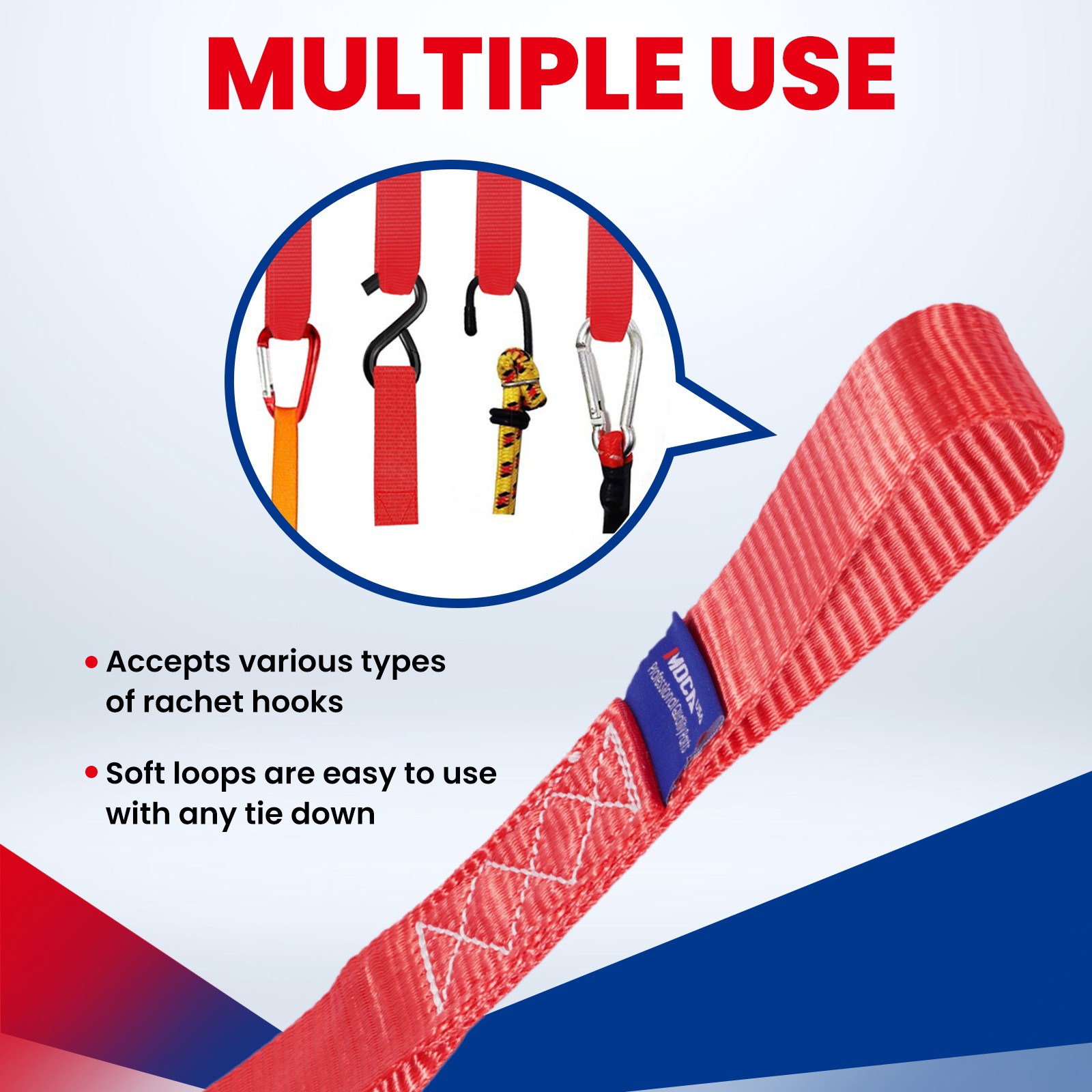 Heavy Duty Tie Down Kit - 10643 Lbs Breaking Strength Tie Down Straps 1.6" x 17'