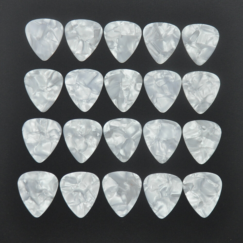 Lots of 100pcs New Medium 0.71mm Blank Guitar Picks Celluloid Pearl White