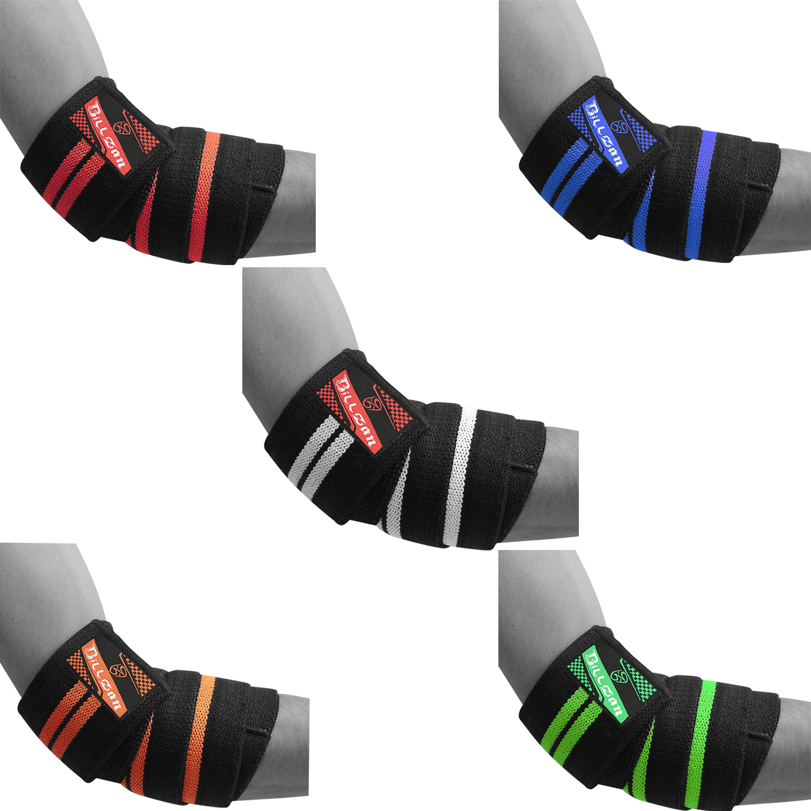 HEAVY DUTY ELBOW SLEEVES SUPPORT WRAPS STRAPS GYM POWER WEIGHT LIFTING PAIR