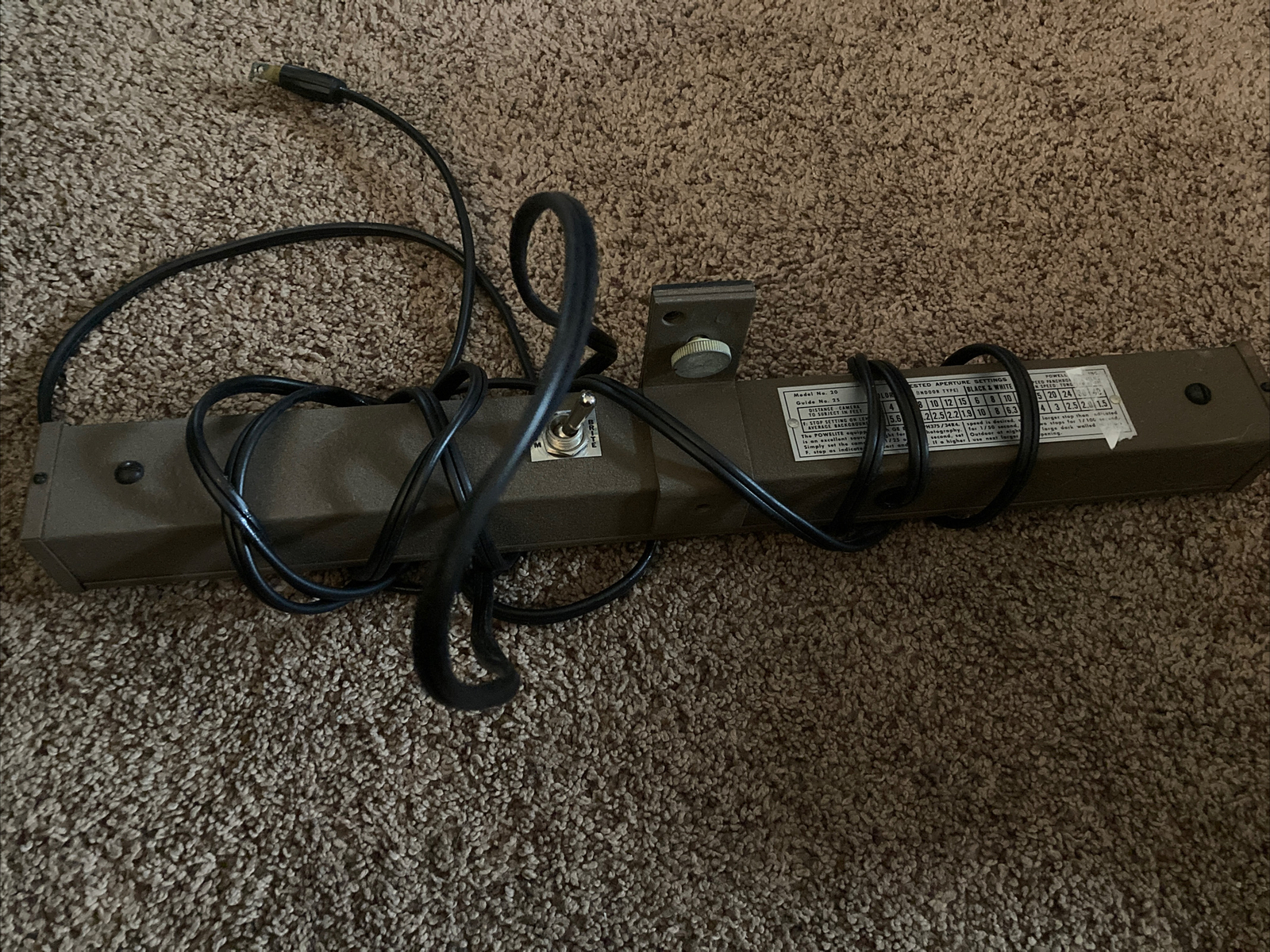 Vintage POWELITE JR. MODEL 20 Film/Photography Light W/ Dimmer Switch, Works
