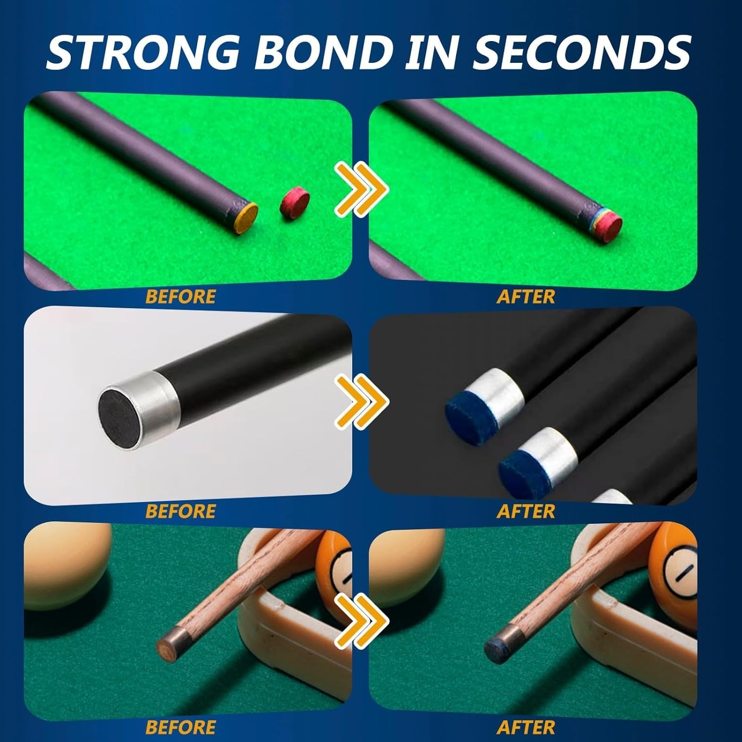Heavy-Duty 100g Pool Cue Tip Adhesive with Precision Applicator - Fast & Clear