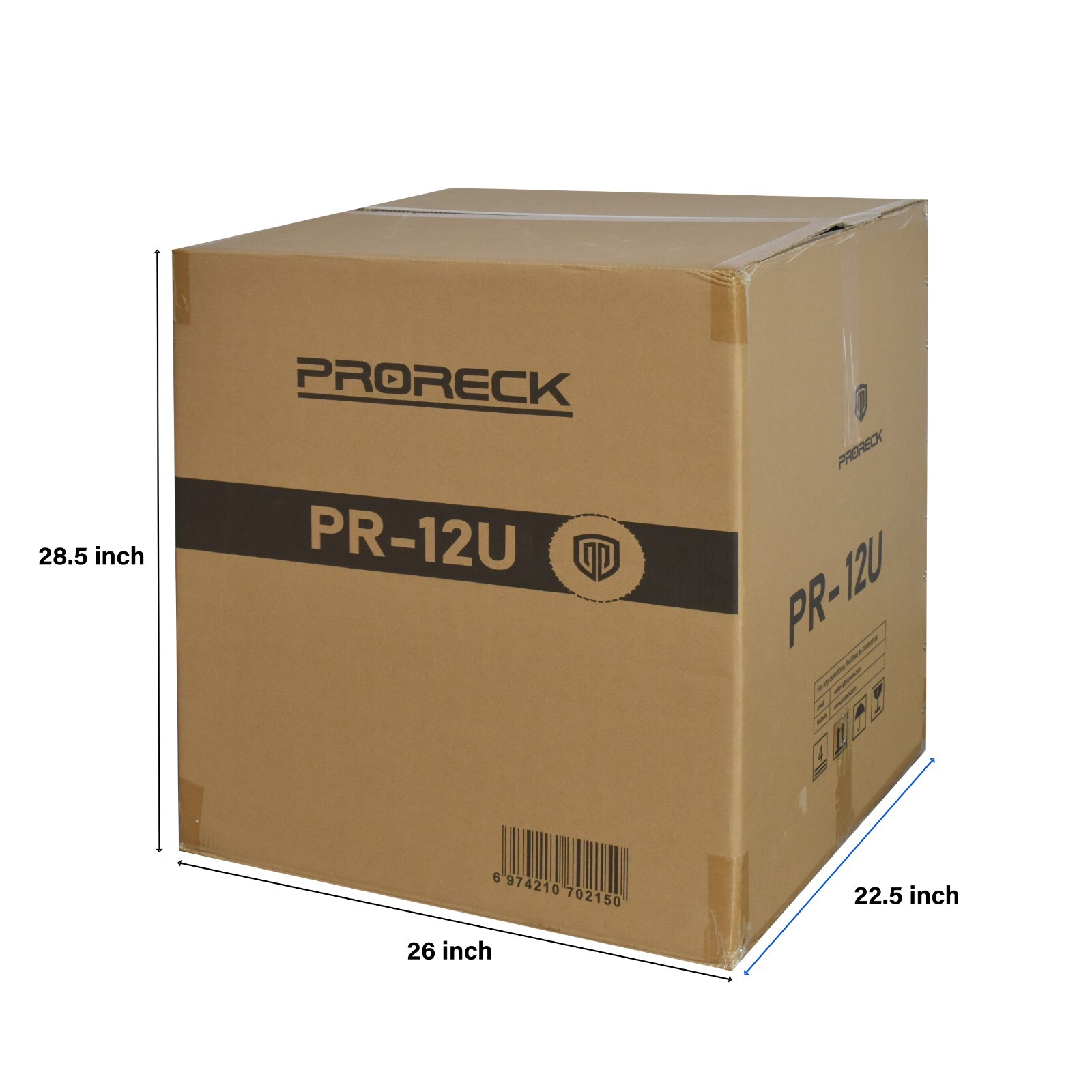 proreck 12U space Rack Case With Slant Mixer Top, 20'' Rackable Depth for DJ