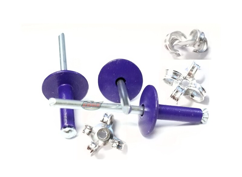 Purple 3/16" Rivet Large Head Exploding Banana Peel Aluminum Pop Rivets 100 pack
