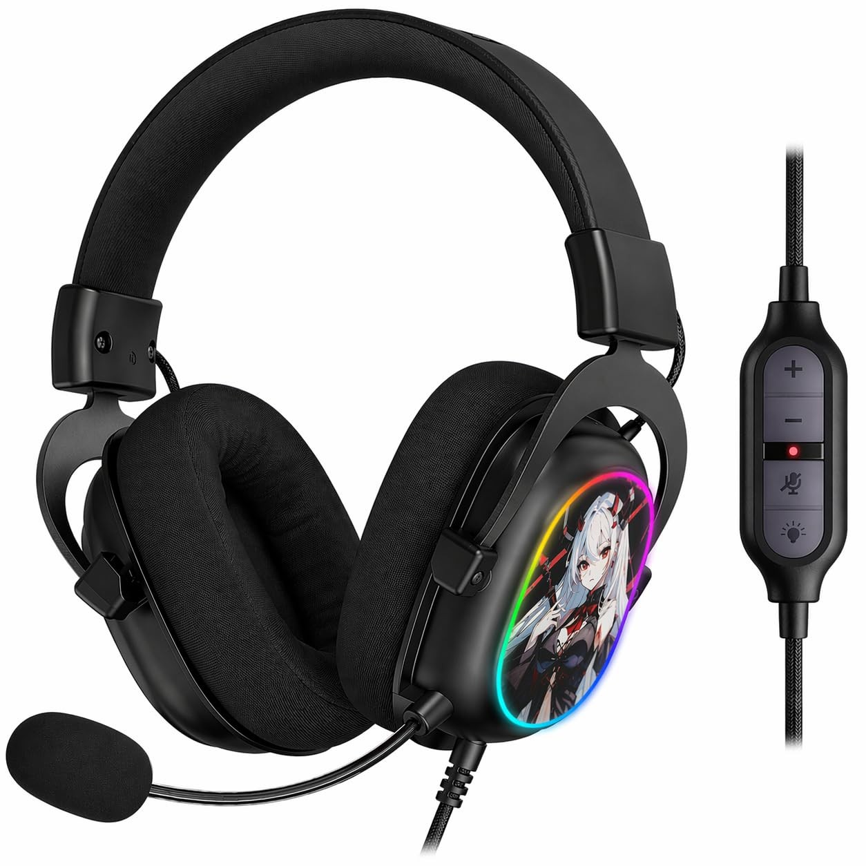 Redragon H510 AK RGB Wired Gaming Headset - 7.1 Surround Sound - 53MM Audio D...