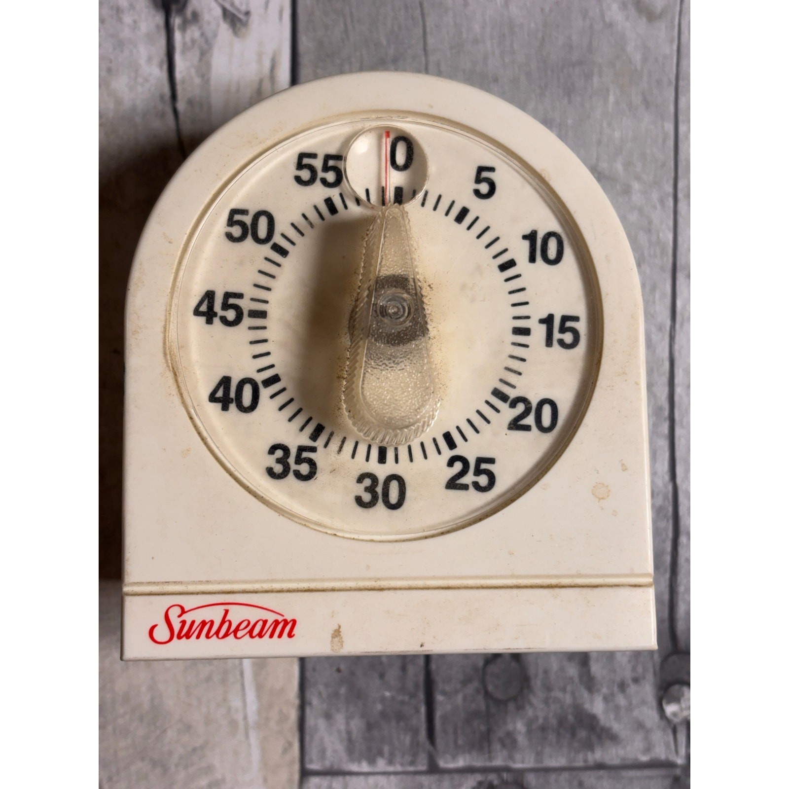 Vintage Sunbeam Food Timer 60 Minutes with Magnifier Loud Ring Alarm 3.25Hx3”W
