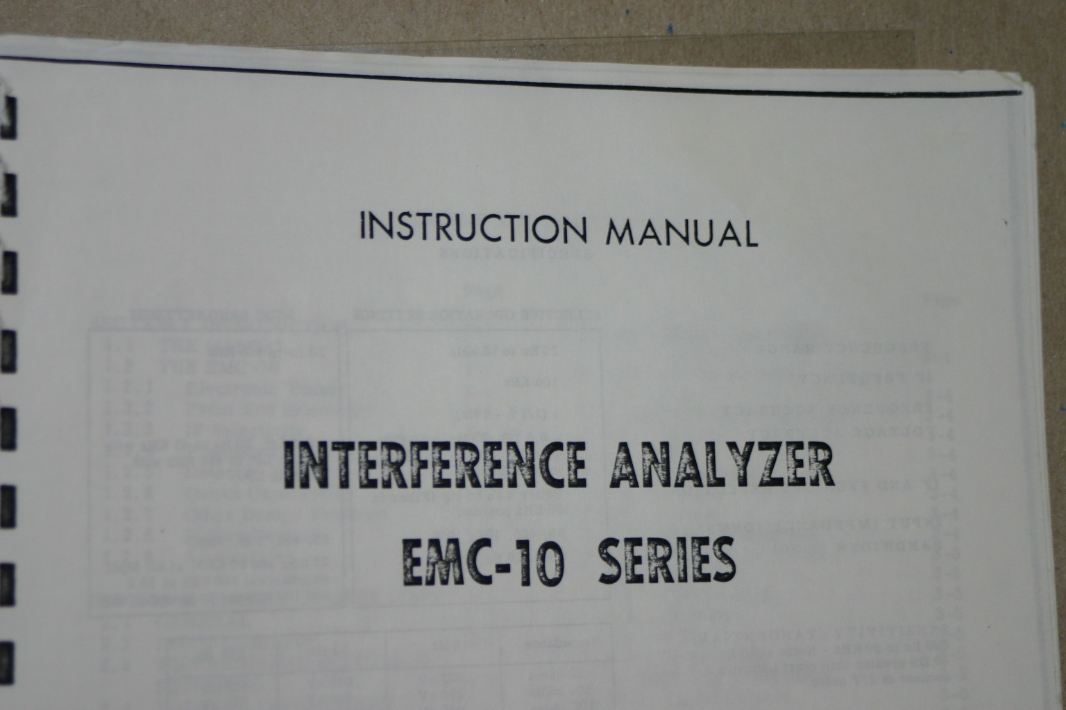 Fairchild Interfernce Analyzer EMC-10 Series Instruction Manual