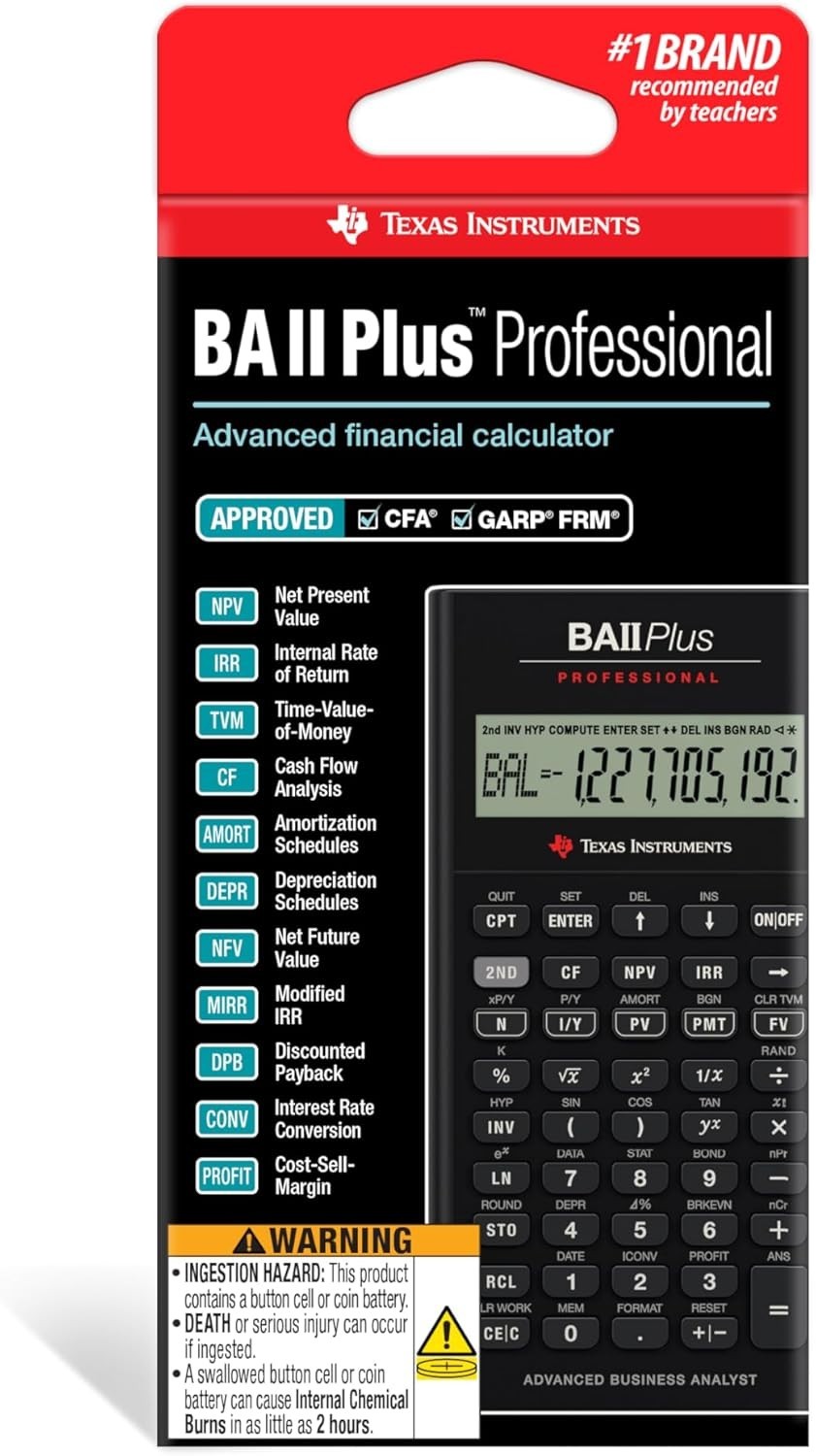 Efficient BA II Plus Calculator with Automatic Power Down Feature for Durability