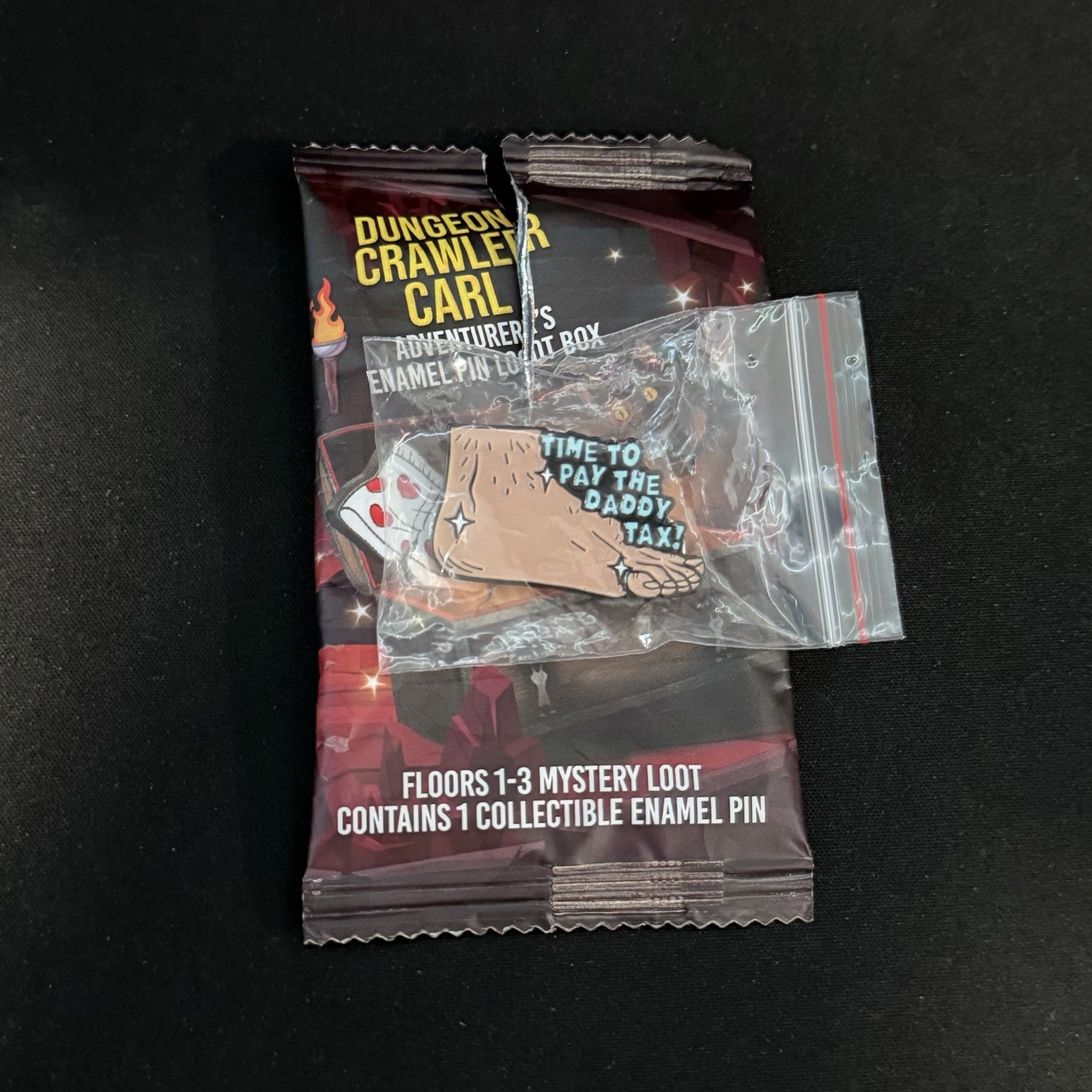 Dungeon Crawler Carl “Daddy Tax” Enamel Pin, Foam Brain Games, RARE 1:12 New!