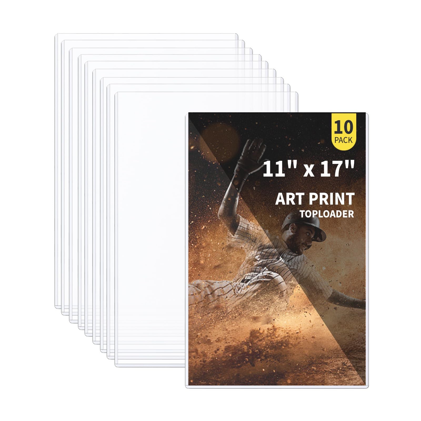 10-Pack 11 x 17 Inch 10ct 11" x 17" Art Print Toploader, Clear