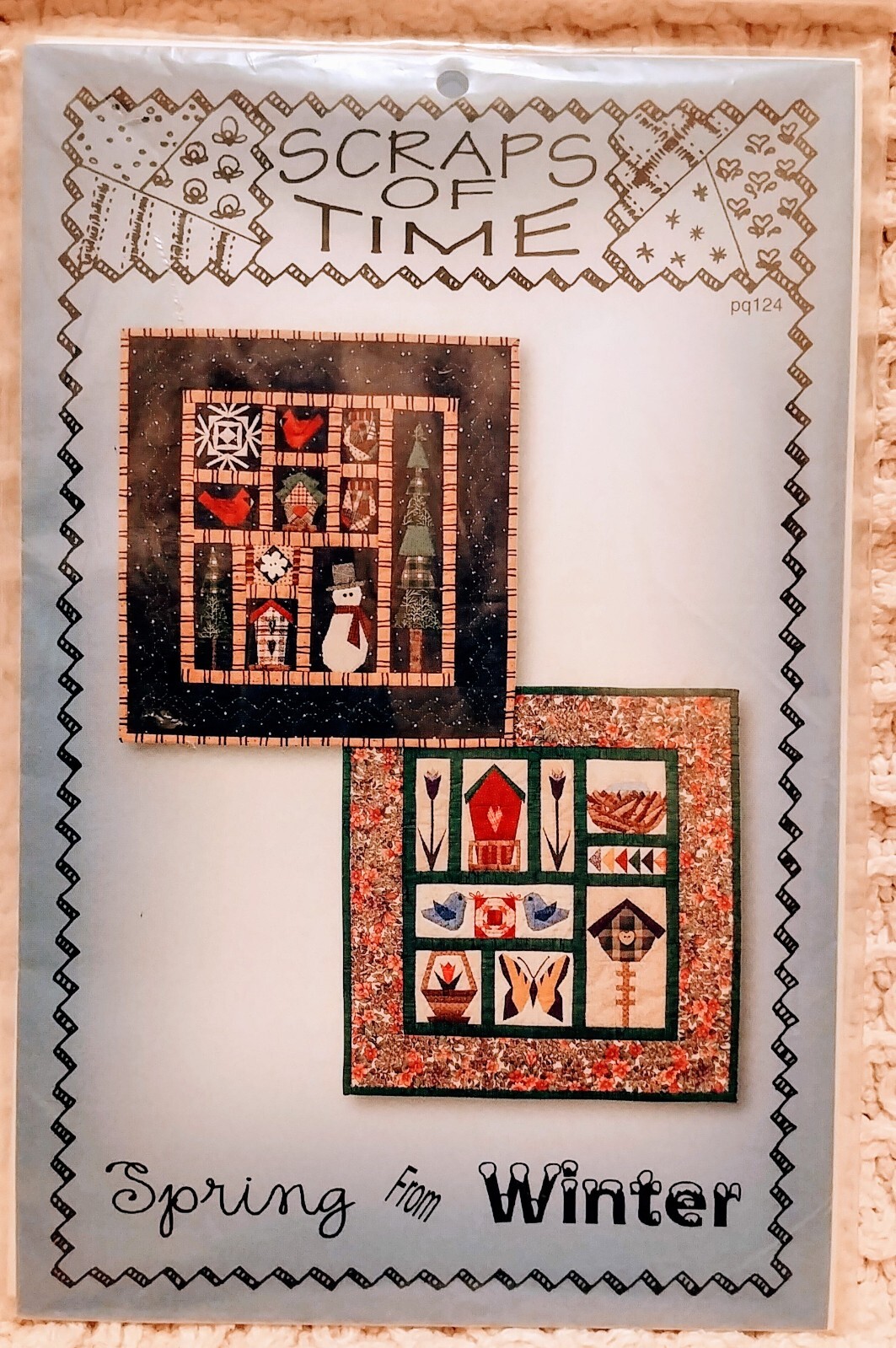 Scraps of Time Spring from Winter Quilt Pattern, PQ124, 14.5" x 15", Complete
