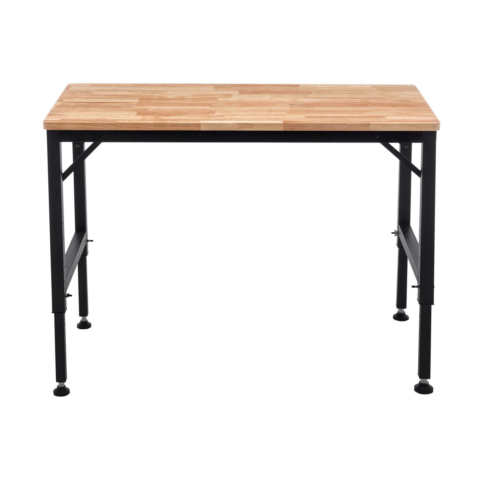 48" Adjustable Workbench Garage Shop Table Rubber Wood 2000 Lbs Capacity