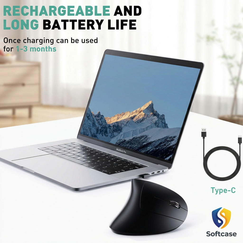 Premium Bluetooth and 2.4G (2-in-1) Rechargeable Wireless Mouse, DPI-4800