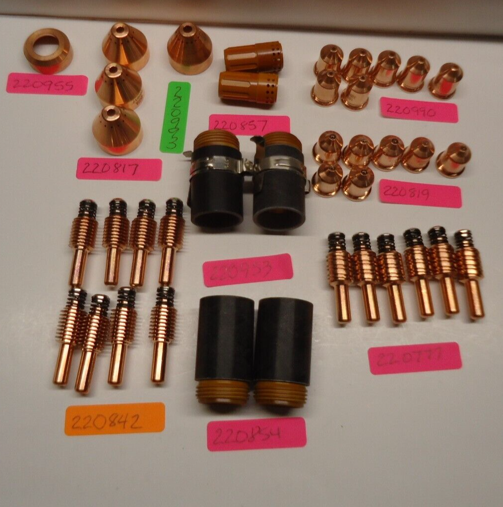 Small lot of plasma cutter consumables.