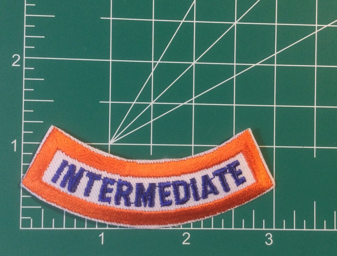 (2) INTERMEDIATE Lower Rocker Patch - ORANGE BLUE on White for Paramedic