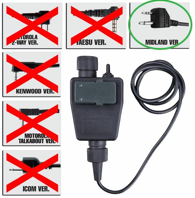 Airsoft TOMTAC Tee Ptt Black 2 Way Radio Switch Sordins Midland 2 Needles