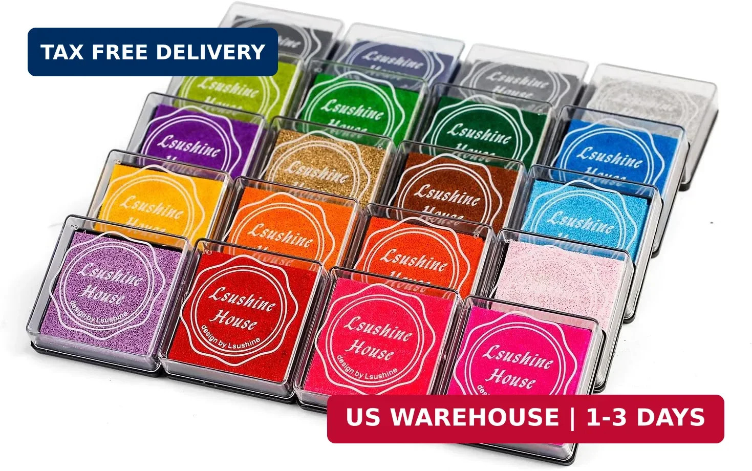 Lsushine Craft Ink Pad Stamps Partner DIY Color,20 Colors Rainbow Finger Ink pad