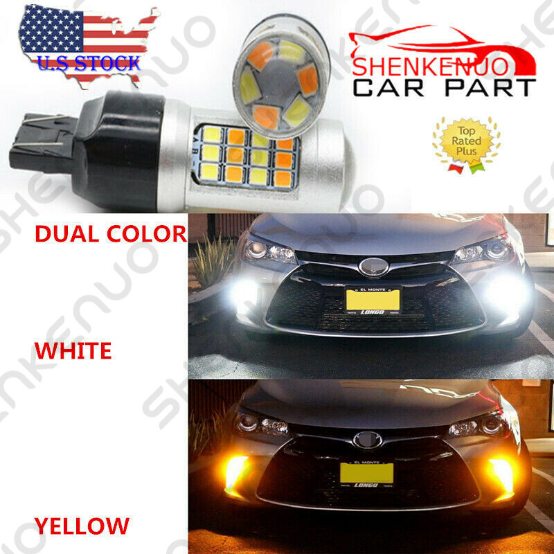 2PCS Turn Signal Light DRL Switchback LED Bulbs For 2015-2017 Toyota Camry